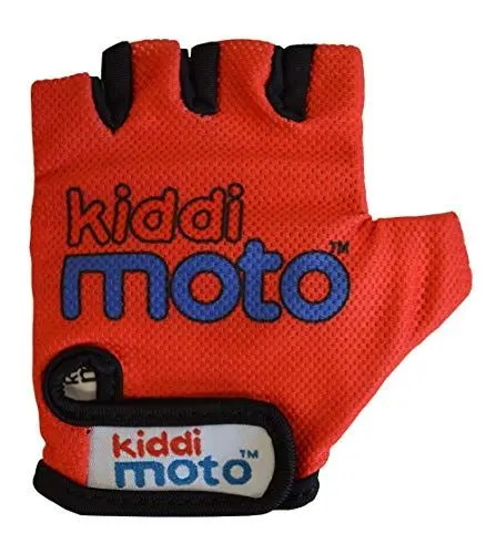 Produktbild: KIDDIMOTO Kinder Fahrradhandschuhe Fingerlose für Jungen und Mädchen/BMX Handschuh/Fahrrad Handschuhe/Bike Kinder Handschuhe - Rot - Medium