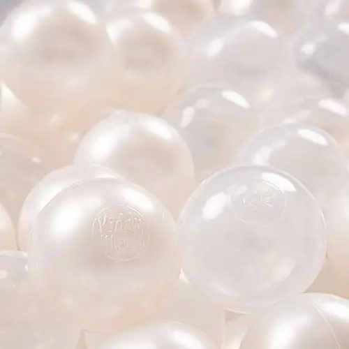 Produktbild: KiddyMoon 300 ∅ 7Cm Kinder Bälle Spielbälle Für Bällebad Baby Plastikbälle Made In EU, Perle/Transparent