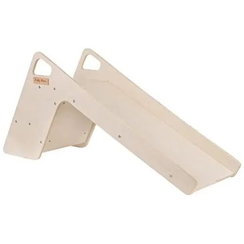 Produktbild: KiddyMoon Kinder Rutsche Aus Holz Stabile Kleinkinderrutsche 2In1 Multifunktion Montessori, Groß, Natürlich