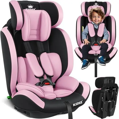 Produktbild: KIDIZ® Autokindersitz Kinderautositz Gruppe 1+2+3 9-36 kg 5-Punkt-Sicherheitsgurt, Autositz, Kindersitz, Einstellbare Kopfstütze, Mitwachsende Sitzerhöhung 1-12 Jahre, Stabil und Sicher