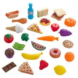 Produktbild: KidKraft 30-teiliges Spielzeug-Lebensmittel Spielset für Kinderküche, Spielküche Zubehör, Spielzeug für Kinder ab 3 Jahre, 63509