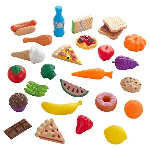 Produktbild: KidKraft 30-teiliges Spielzeug-Lebensmittel Spielset für Kinderküche, Spielküche Zubehör, Spielzeug für Kinder ab 3 Jahre, 63509