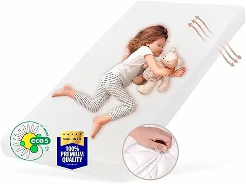Produktbild: Kids Collective Kindermatratze SMART, Babymatratze 80x180 cm mit abnehmbarem Bezug, waschbar bei 60°C für Kinderbett, 180x80 cm, 8cm hoch, eco5 Zertifiziert, Körpergewicht bis 60kg