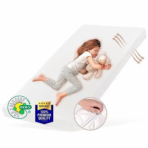 Produktbild: Kids Collective Kindermatratze SMART, Babymatratze 80x160 cm mit abnehmbarem Bezug, waschbar bei 60°C für Kinderbett, 160x80 cm, 8cm hoch, eco5 Zertifiziert, Körpergewicht bis 60kg