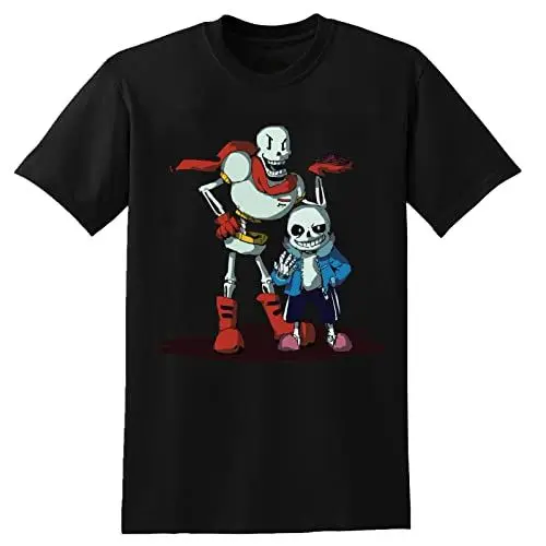 Produktbild: Kids Undertale Papyrus and Sans T-Shirt Unisex Black Mens Tees Black S