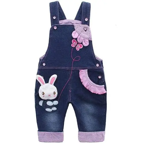 Produktbild: KIDSCOOL SPACE Baby-Jeans-Overall, Kleinkind-Denim süßes 3D-Häschen-Outfit, Blau, 3-6 Monate