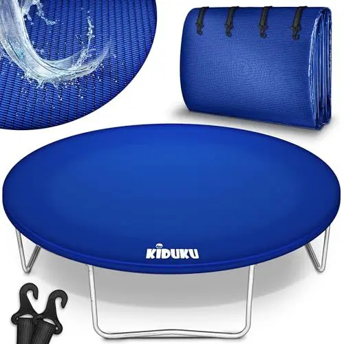 Produktbild: KIDUKU Trampolin Abdeckung 244 cm | Regenabdeckung wetterfest, reißfest & UV-beständig | Outdoor Wetterschutzplane