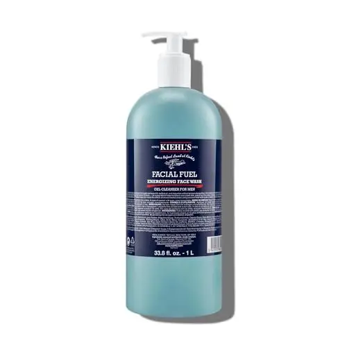 Produktbild: KIEHL'S Facial Fuel Energizing Face Wash, Nachfüllpackung, 1 l, erfrischendes Reinigungsgel mit Koffein und Menthol für gestresste Männer-Haut, hautberuhigend, koffeinhaltig
