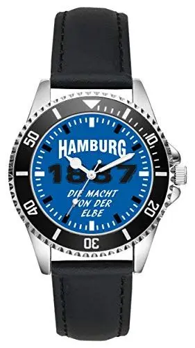 Produktbild: KIESENBERG Herrenuhr Armbanduhr Hamburg Geschenk Artikel Idee Fan nalog Quartz Lederarmband Uhr L-6044