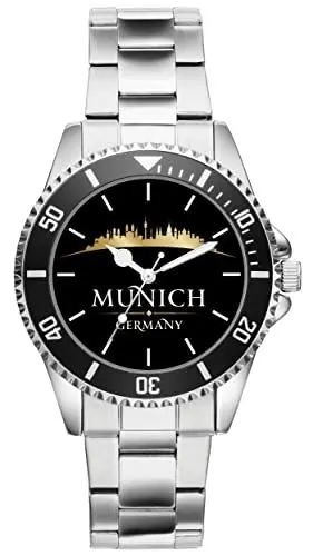 Produktbild: KIESENBERG Herrenuhr München Skyline Munich Fan Armbanduhr Geschenk Analog Quartz Metallband Uhr 21188