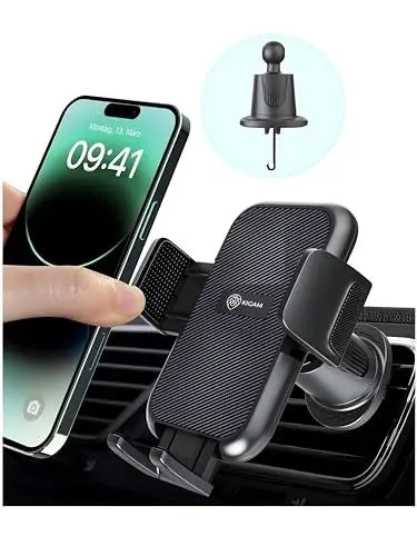 Produktbild: Kigam Handyhalterung Auto Lüftung (100% Sicherer Griff) 360 Grad Drehbar Autohalterung Zubehör für iPhone 15 Pro Max 14 13 12 11 Samsung Smartphone Halterung für alle Handys Einfache Installation