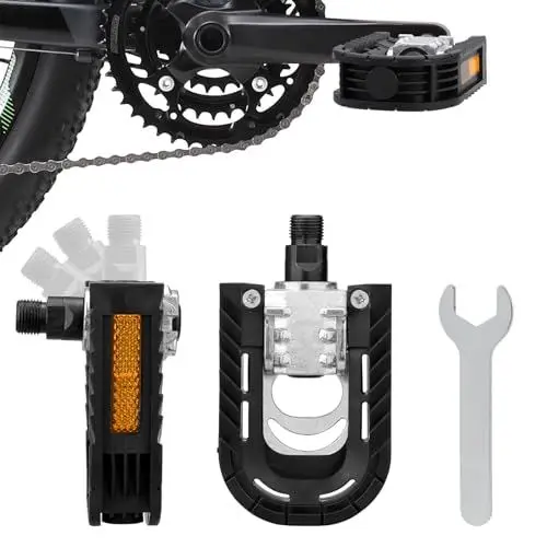 Produktbild: Kigniote Klapppedale Fahrrad 1 Paar Pedale Fahrrad mit Reflektoren Φ. 14mm(9/16