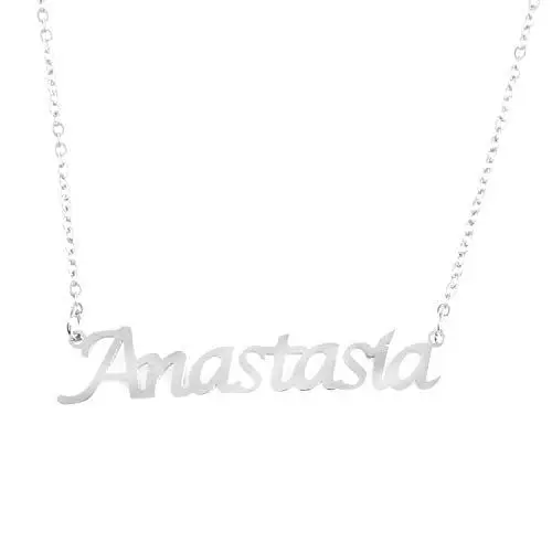 Produktbild: Kigu Anastasia Frauennamen Halskette personalisierte - 18ct Silberten