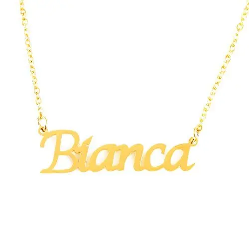 Produktbild: Kigu Bianca Vergoldet Namenskette Personalisiert Damen Halskette Mit Namen Fashion Schmuck Geschenk Fur Freundin Mutter Schwester