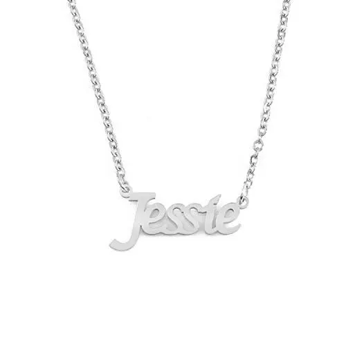 Produktbild: Kigu Jessie Silberten Namenskette Personalisiert Damen Halskette Mit Namen Fashion Schmuck Geschenk Fur Freundin Mutter Schwester