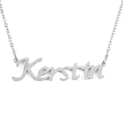 Produktbild: Kigu Kerstin Silberten Namenskette Personalisiert Damen Halskette Mit Namen Fashion Schmuck Geschenk Fur Freundin Mutter Schwester
