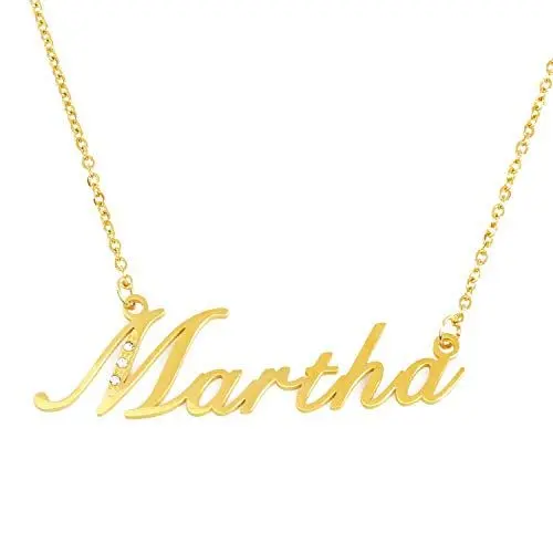 Produktbild: Kigu Martha Vergoldet Kursiv Name Halskette Personalisierte Frauen Halskette Mit Name Modeschmuck Geschenk Für Freundin Mutter Schwester