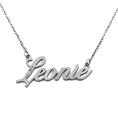 Produktbild: Kigu Namenskette Leonie - Silberton - Personalisierte Namenskette - Personalisierte Schmuck für Damen - Individueller Schmuck für Mädchen - Custom Anhänger Leonie