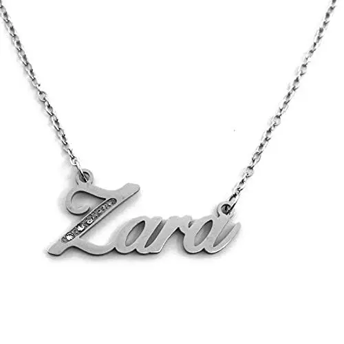 Produktbild: Kigu Namenskette Zara - Silberton - Personalisierte Namenskette - Personalisierte Schmuck für Damen - Individueller Schmuck für Mädchen - Custom Anhänger Zara