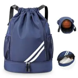 Produktbild: KIKIGOAL Mode Sport Rucksäcke Turnbeutel Jungen Basketball Fussballtasche Wasserdicht Große Kapazität mit Bodenfach und Breit Kordelzug für Erwachsener Jugend