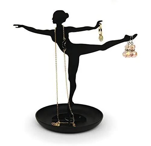 Produktbild: Kikkerland Schmuckhalter Ballerina, Metall, Schwarz, 18 x 17,8 x 10,2 cm