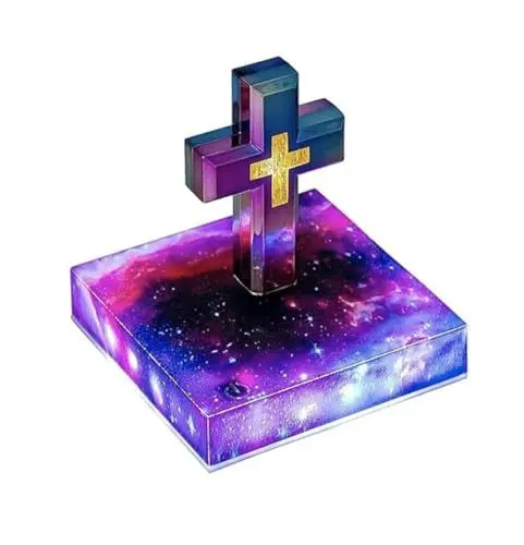 Produktbild: Kiko-ershaa Schwebendes Kreuz Lampe Schwebende Bibel Nachtlicht Bunte Magnetische Levitation Kreuz Ornament Leuchtende Kreuz Licht Home Desk Dekoration