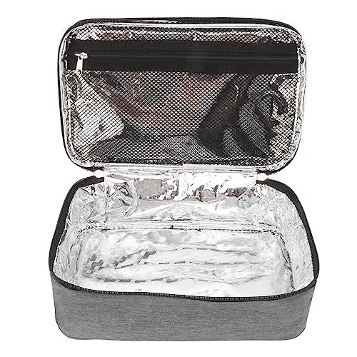 Produktbild: Kikumi Lunchtasche, 3,2 L, Großes Fassungsvermögen, Wasserdichtes Oxford-Tuch, Tragbarer Griff, Isolierte Lunchtasche für Büro, Schule, Ausflug (Grau)