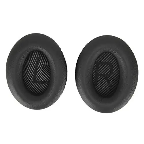 Produktbild: KIKYO JZF140 Kopfhörer-Ohrpolster, Schwamm und Elastisches Flexibles PU-Kopfhörerpolster, Kopfhörer-Ohrpolster-Ersatz für Bose Quiet Comfort 35(schwarz)