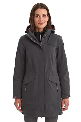 Produktbild: Killtec Damen Parka Grindavik WMN CT B - Funktionsparka mit abzippbarer Kapuze - Damen Jacke ist wasserdicht, anthrazit, 38, 35782-000