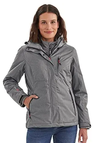 Produktbild: Killtec Damen Nira Funktionsjacke Mit Abzippbarer Kapuze, Anthrazit, 52 EU