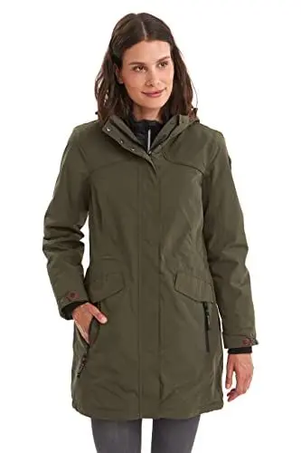 Produktbild: Killtec Damen Parka Grindavik WMN CT B - Funktionsparka mit abzippbarer Kapuze - Damen Jacke ist wasserdicht, dunkeloliv, 34, 35782-000