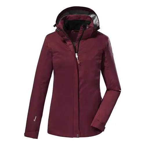 Produktbild: killtec Damen Funktionsjacke/Outdoorjacke mit abzippbarer Kapuze - Kurzgröße KOS 133 KG WMN JCKT, weinrot, 22, 40826-000