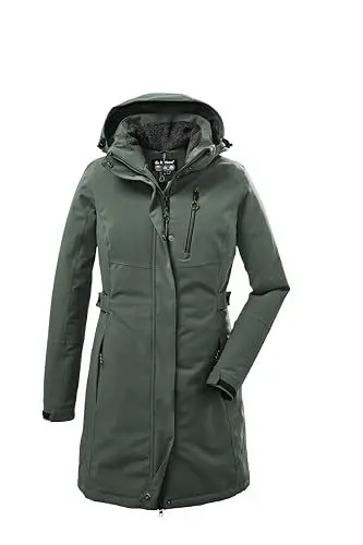 Produktbild: killtec Damen Funktionsparka/Parka mit abzippbarer Kapuze KOW 165 WMN PRK, grüngrau, 50, 37726-000, grün/grau