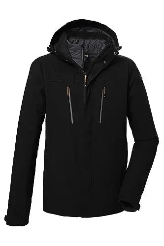 Produktbild: killtec Herren 3 in 1 Outdoorjacke/Funktionsjacke mit abzippbarer Kapuze und einzippbarer Steppjacke KOW 18 MN JCKT, schwarz, XL, 39701-000