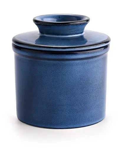Produktbild: KILNGPT - Französische Butterdose, butterdose wassergekühlt mit Wasserlinie, keramische butterglocke für streichfähige Butter - Weihnachtsgeschenk für die Küche - Ocean Blue1