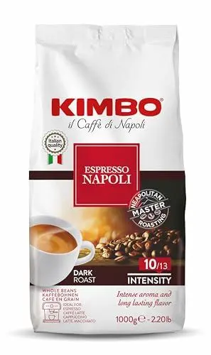 Produktbild: Kimbo Espresso Napoletano ganze Kaffeebohnen, dunkle Röstung, 1kg Beutel