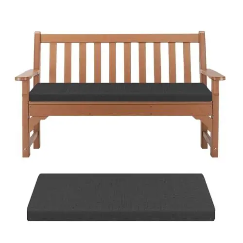 Produktbild: Kimgull Bankauflage Sitzkissen Bank Auflage Ersatzpolster Schwamm Bankkissen Mit Reißverschluss Abnehmbarem Schlippabsicher Stuhlkissen Für Schaukeln Fensterbank (120X35X5CM Schwarz)