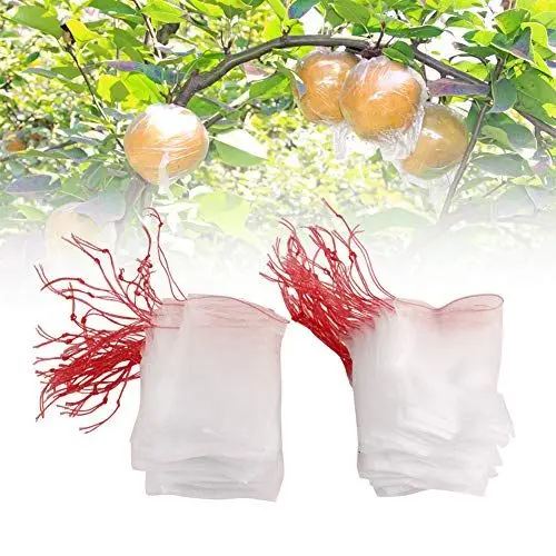 Produktbild: KIMISS 100 Stücke Pflanze Obst, Taschen Kordelzug Netzbeutel Gegen Schutzbeutel Insekten Schädling Vogel Gartengeräte