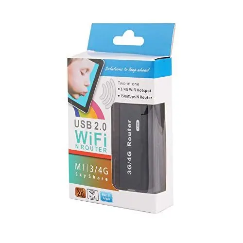 Produktbild: KIMISS Tragbarer 3G 4G WiFi, 150Mbps WLAN Hotspot RJ45 USB Wireless Router