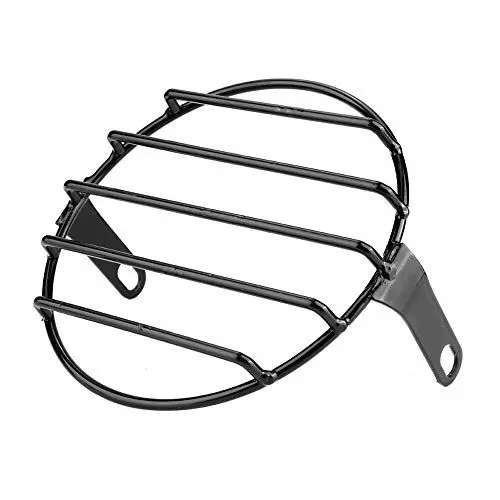 Produktbild: KIMISS 5,75 Zoll Eisen Retro Motorrad Scheinwerfer Grill Runde Abdeckmaske Scheinwerfergrill (Schwarz)