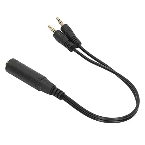 Produktbild: KIMISS 6,35 Mm auf 3,5 Mm TRS TRRS Männliches Audiokabel, Maximiert die Signalübertragung, Sicher und Langlebig, Umweltfreundlich, Anwendungsbereich für Lautsprecher, DVD-Player,