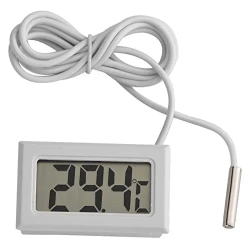 Produktbild: Digital LCD Thermometer, Mini-Temperaturmessgerät Sonde Sensor Digital LCD-Thermometer mit Externem Metallfühler Temperatursensor für Kühlschrank Gefrierschrank Aquarium