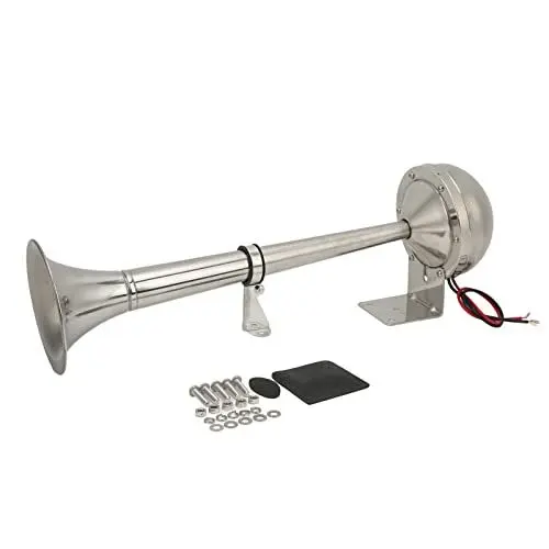 Produktbild: KIMISS Laute Einzeltrompete ，VXH1112MAR‑C 328DB 12V Einzeltrompete Lufthorn 30W Edelstahl Universal für Boote Wohnmobile Yachten