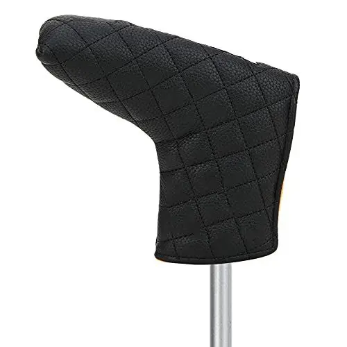 Produktbild: Magnetischer Golf-Putter, Wasserdichtes PU L-förmiges Putterblatt-Abdeckung Headcover-Abdeckung Schlägerkopf-Zubehör (Schwarz) (Schwarz)