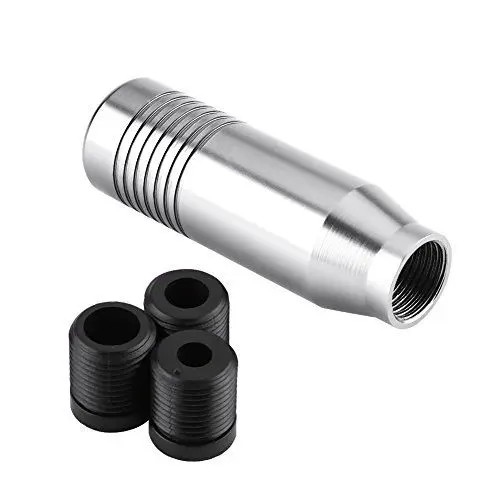 Produktbild: KIMISS Manueller Lange Schaltknauf, Universal Auto-Schaltknöpfe aus Aluminiumlegierung Schalthebel Schaltgriff mit 8mm、10mm、12mm Adapter(Silberfarben)