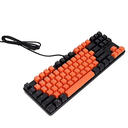 Produktbild: KIMISS Mechanische Gaming-Tastatur, 87 Tasten, 9 Hintergrundbeleuchtungsmodi, Computer, Videospiele, PC-Zubehör, Tastaturen mit Hintergrundbeleuchtung, Ergonomisches Design, Beleuchtet