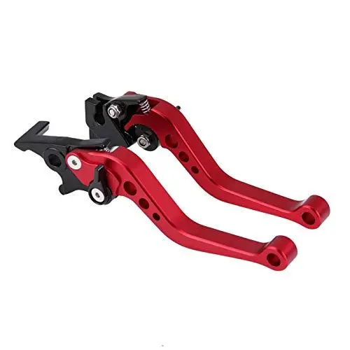 Produktbild: KIMISS Motorrad Kupplungsbremshebel 1 Paar CNC Aluminiumlegierung Motorrad Kupplungshebel Trommel Bremshebel Griff Fit für GY6 (Rot) kupplungshebel