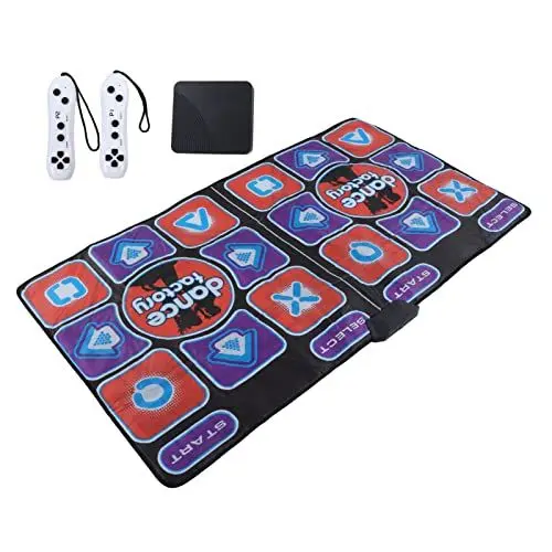 Produktbild: KIMISS Musik-Tanz-Pad, Übung Faltbare Früherziehung Tanzmatte Tanzfabrik Double Player Baile Just Mat Electronic Elektronische Matte für Wohnzimmer mit AV-Kabel