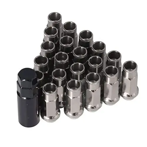 Produktbild: KIMISS Radmuttern, Universal 20 Stück M12x1,25 Metall Radmuttern Universal Autozubehör(Schwarz)