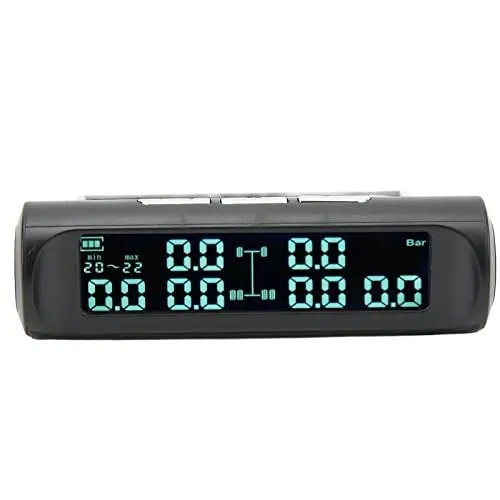 Produktbild: KIMISS Reifendrucküberwachungssystem – 6-Rad Solar TPMS für Lkw und Wohnmobile, DC 5V, stabiles Signal, LCD-Display, genauer Alarmton, Warnung bis 8 bar
